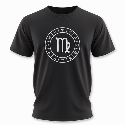 Virgo Symbol and All Zodiac Signs Wheel T-Shirt | Graphic Unisex Tee V2
