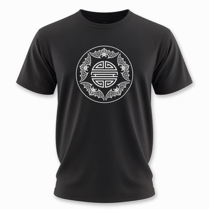 Chinese Five Blessings Bats T-Shirt With Central Shou Symbol | Unisex Tee V1