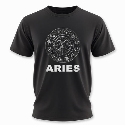 Aries Zodiac Sign T-Shirt | Horoscope Wheel Tee | V16