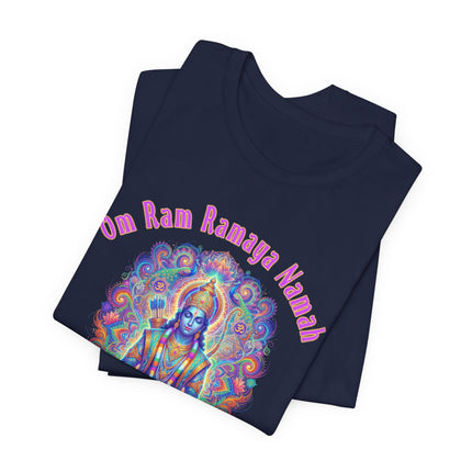 Om Ram Ramaya Namah Lord Rama Hindu mantra psychedelic art t-shirt.