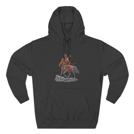 Centaur archer graphic illustration for Greek mythology warrior hoodie.