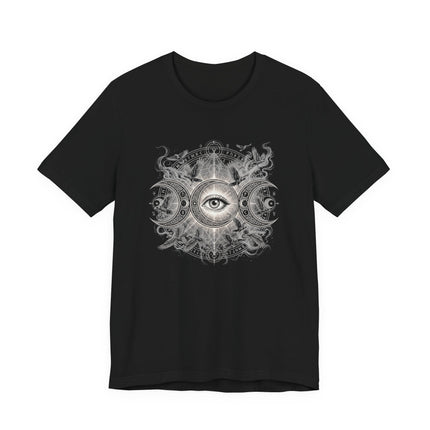 Triple Moon Eye Graphic Tee | Divine Wisdom & Spiritual Awakening T-Shirt