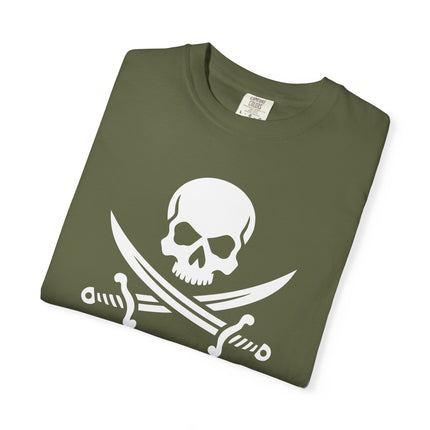 Jolly Roger Skull and Cutlass T-Shirt - Pirate Symbol Graphic Tee