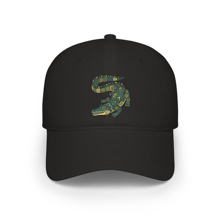 Mayan Crocodile DTF Print Baseball Cap | Ancient Civilization Art Hat
