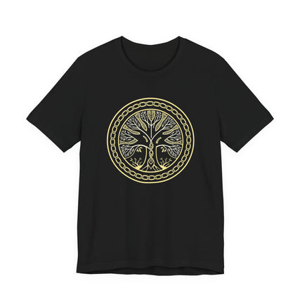 Yggdrasil World Tree of Life Norse Mythology graphic tee shirt design.