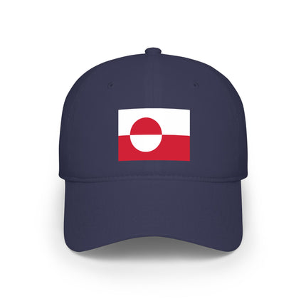 Navy baseball cap featuring the Greenland national flag design.
