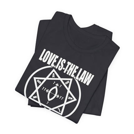 Love Is The Law Unicursal Hexagram T-Shirt | Thelema Crowley Magick | Babylon