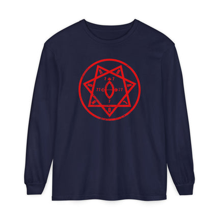 Star of Babalon T-Shirt | Red Thelemic Emblem Long Sleeve Tee