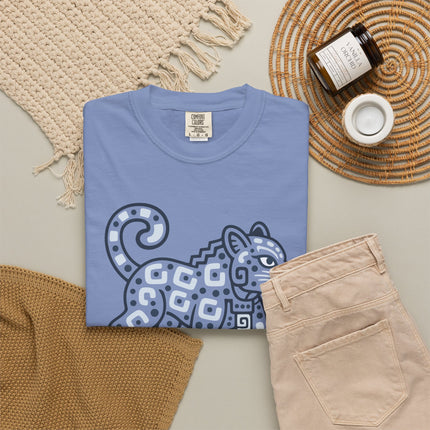 Mayan Jaguar T-Shirt | Turquoise Mesoamerican Animal Graphic Tee