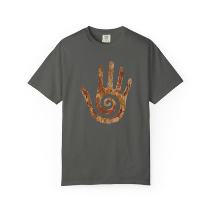 Ancient Spiral Hand Graphic Native American T-Shirt - Hopi Symbol Tee