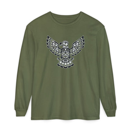 Formline Eagle Long Sleeve T-Shirt | Spread-Wing Bird Graphic Tee