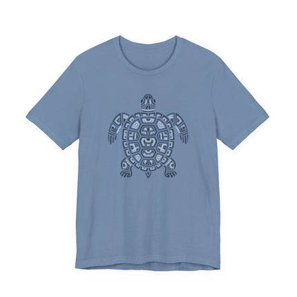 Mayan Turtle T-Shirt | Green and Gold Geometric Shell Design Tee