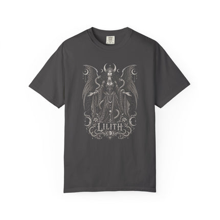 Lilith T-Shirt | Winged Dark Fantasy Figure and Crescent Moons