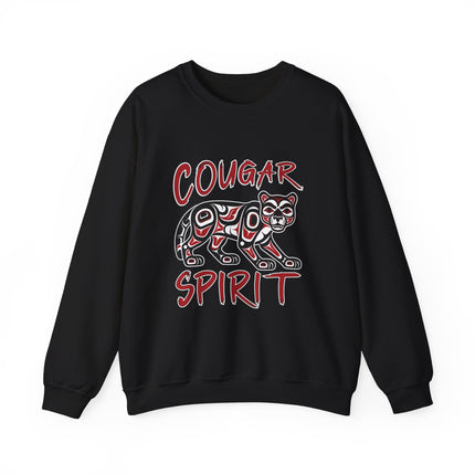 Cougar Spirit Indigenous Formline Art Sweatshirt | Native American Animal Sweatshirt