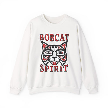 Bobcat Spirit Native American Art Sweatshirt | Indigenous Animal Pullover Sweatshirt