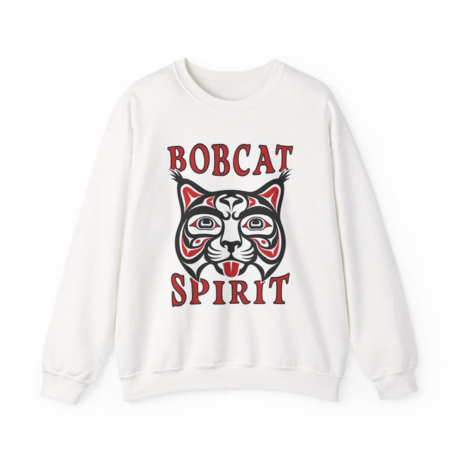 Bobcat Spirit Native American Art Sweatshirt | Indigenous Animal Pullover Sweatshirt