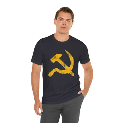 Hammer & Sickle T-Shirt | Yellow Graffiti Communist Soviet Symbol Tee