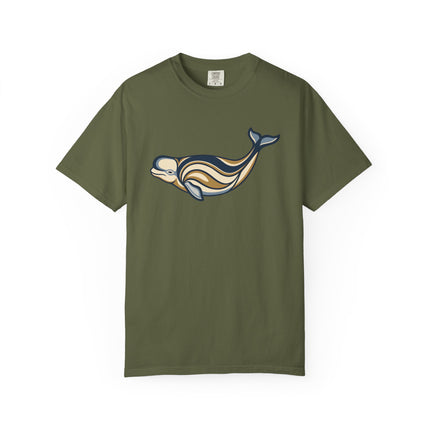 Inuit Inspired Beluga Whale T-Shirt | Indigenous Art Marine Graphic
