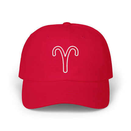 Aries Outline Embroidered Baseball Cap | Zodiac Astrology Symbol Hat