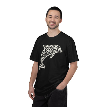 Tribal Dolphin Swirl Art Graphic T-Shirt | Ocean Animal Tee | Comfort Colors