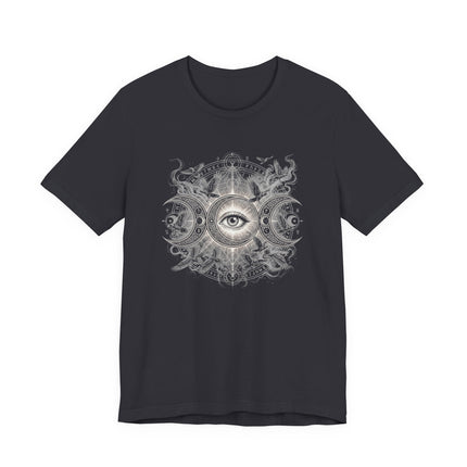 Triple Moon Eye Graphic Tee | Divine Wisdom & Spiritual Awakening T-Shirt
