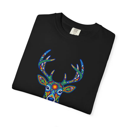 Huichol Deer Graphic Tee - Mexican Folk Art Graphic T-Shirt