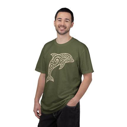 Tribal Dolphin Swirl Art Graphic T-Shirt | Ocean Animal Tee | Comfort Colors