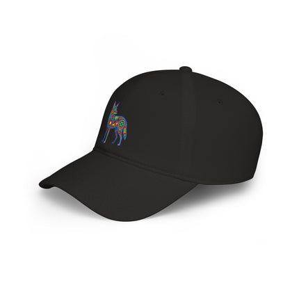 Huichol Coyote DTF Print Baseball Cap | Indigenous Mexican Art Hat