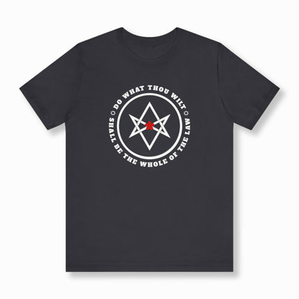 Unicursal Hexagram T-Shirt | Do What Thou Wilt Text and Graphic Tee | V9