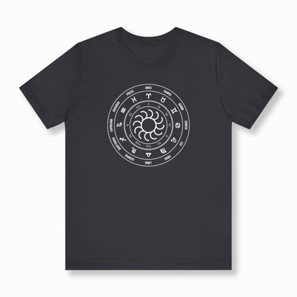 Zodiac Astrology Wheel With Sun T-Shirt | Solar Symbolic Tee | V1