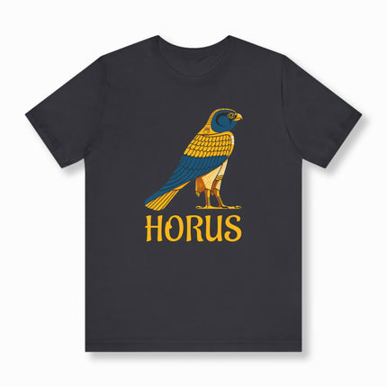 Egyptian God Horus T-Shirt | Ancient Egypt Falcon Graphic and Text Tee | V4