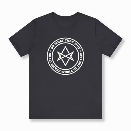 Do What Thou Wilt Text Unicursal Hexagram T-Shirt | Crowley Unisex Tee V3