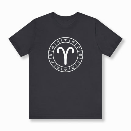 Aries Zodiac Sign Astrology Wheel T-Shirt | Zodiac Symbol Unisex Tee | V24