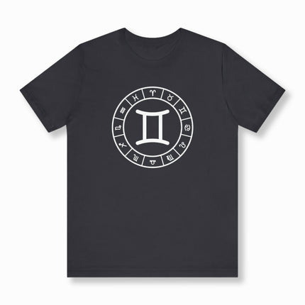 Gemini Sign Symbol T-Shirt | All 12 Zodiac Signs Astrology Unisex Tee | V12
