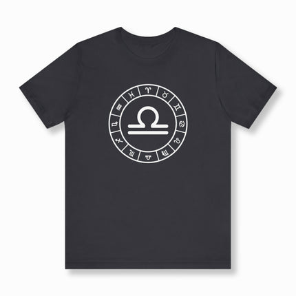 Libra Astrology Wheel and Sign T-Shirt | Zodiac Symbol Unisex Tee | V8