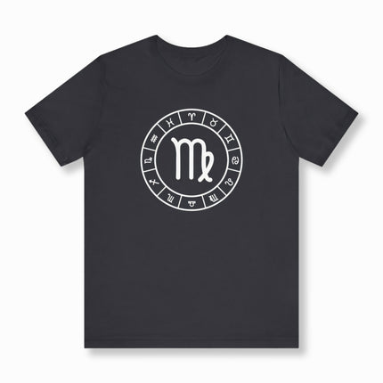 Virgo Symbol and All Zodiac Signs Wheel T-Shirt | Graphic Unisex Tee V2