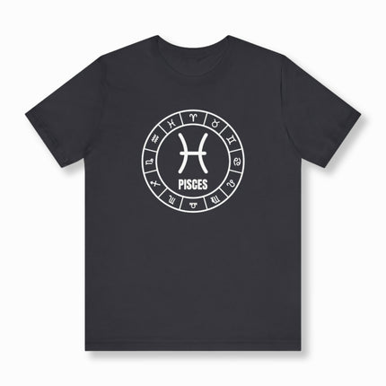 Pisces Sign Astrology T-Shirt | Zodiac Symbol Graphic and Text Tee | V1