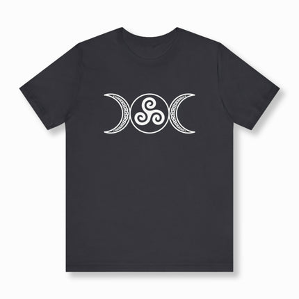Triple Moon Goddess Triskelion Celtic Knotwork T-Shirt | Witchy Tee | V7