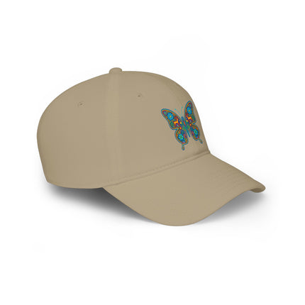 Huichol Butterfly DTF Print Baseball Cap | Native Mexican Art Hat