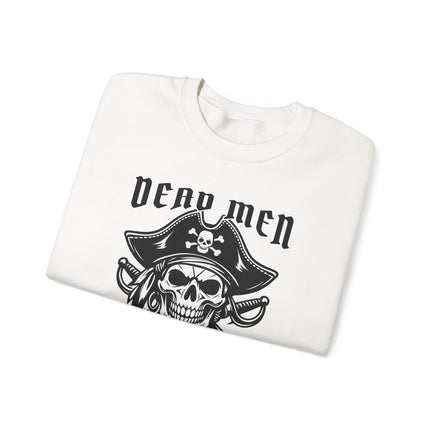 Dead Men Tell No Tales pirate skull jolly roger graphic sweatshirt print.