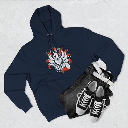 Nine Tailed Fox Kitsune Hoodie | Japanese Mythology Spirit Fox Pullover Hoodie