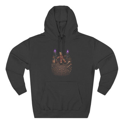 Dark Magic Ritual Table Hoodie - Gothic Doll & Occult Pentagram Pullover