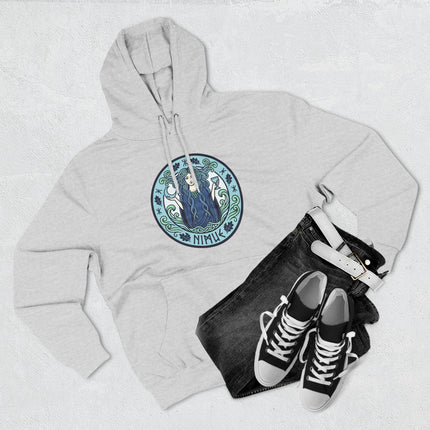 Celtic Nimue Lady of the Lake water spirit graphic on a cozy unisex hoodie featuring Arthurian lore.