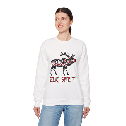 Elk Spirit Native American Formline Art Sweatshirt | Indigenous Pullover Sweatshirt