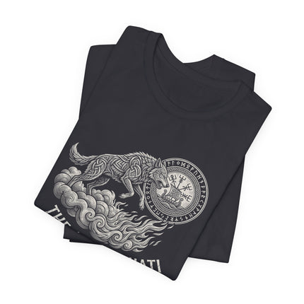 The Chase of Hati Norse Mythology T-Shirt | Viking Wolf Graphic Tee