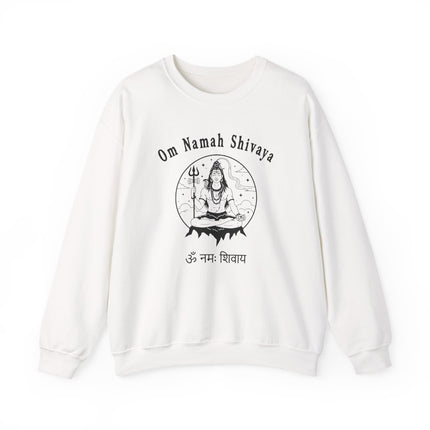 Om Namah Shivaya Lord Shiva meditation sweatshirt with Hindu spiritual graphic print.