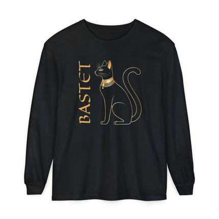 Bastet Cat Long Sleeve T-Shirt | Ancient Egyptian Goddess Graphic Tee