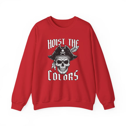Pirate skull and crossbones graphic pullover sweatshirt featuring a bold nautical theme.