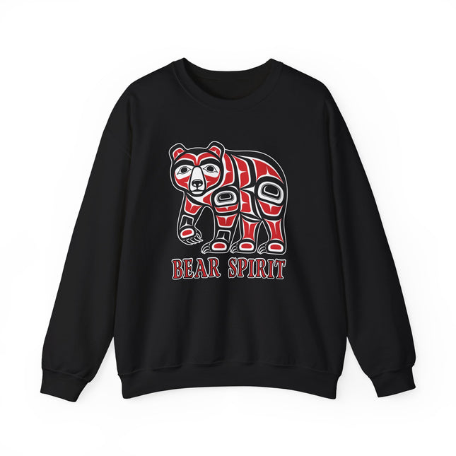 Bear Spirit Indigenous Art Sweatshirt | Native American Graphic Pullover Sweatshirt