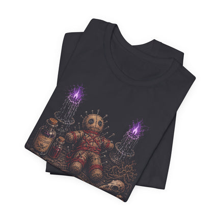 Dark Magic Ritual Table Graphic Tee - Occult Pentagram T-Shirt